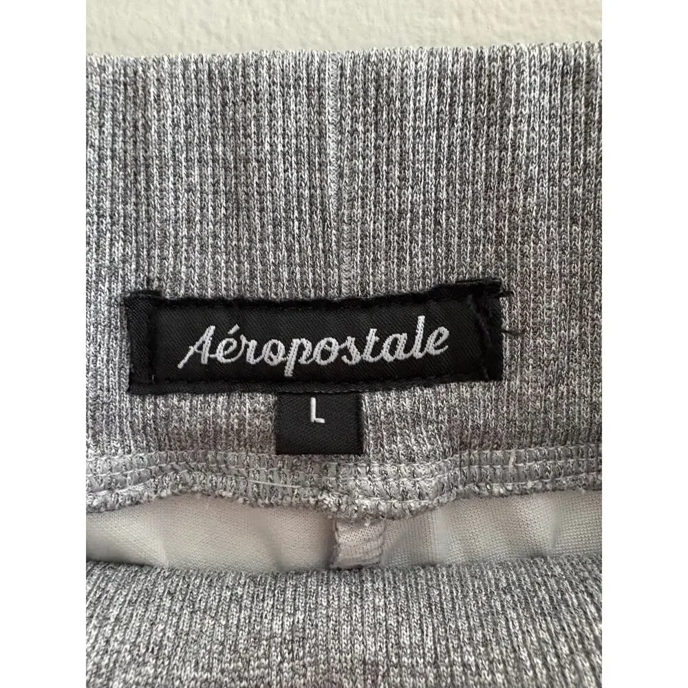 Aeropostale Men's Size L Gray Heather Cargo Joggers Sweatpants Zip Pockets